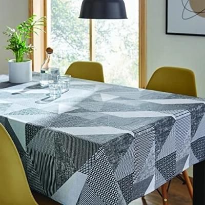 Imagen de Catherine Lansfield Dining Larsson Geo Mantel (132 x 178 cm), Color Gris