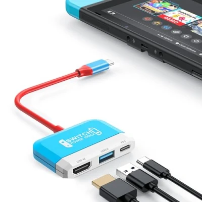 Imagen de RREAKA Switch Dock for Nintendo OLED, 3 in 1 TV Adapter with 4K HDMI, USB 3.0 Port, Type C 100W Charging, Portable Docking Station Travel, Samsung Dex S24, MacBook