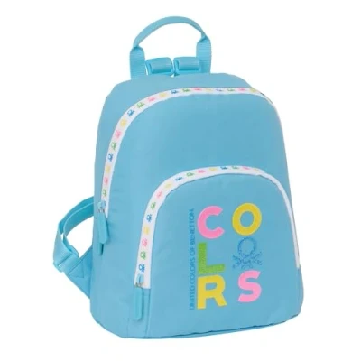 Imagen de BENETTON SPRING Mini Mochila para Uso Diario, Ideal Niños de Diferentes Edades, Cómoda y Versátil, Calidad Resistencia, 25x13x30 cm, Color Celeste