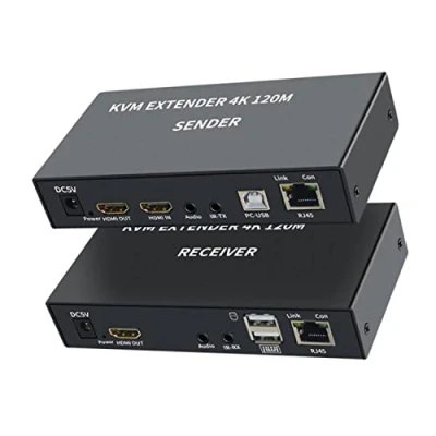 Imagen de KVM Extender 4K 120M RECEPTOR HDMI über Cat5e/6 Ethernet Kabel USB Video Audio Sender Empfänger Unterstützung Tastatur Maus