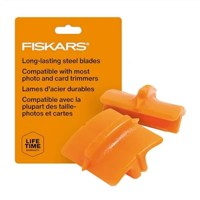 Imagen de Original Fiskars Cuchillas de repuesto para máquinas corte papel, 2 unidades, recto, Naranja, 1003868