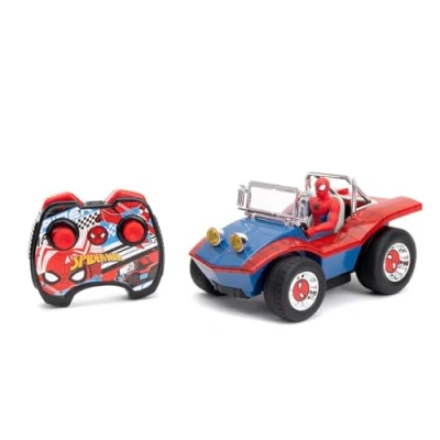 Imagen de Jada Toys Marvel Spider Man RC Buggy (19 cm) con Figura de Coche teledirigido Mando a Distancia y función Turbo para niños Partir 6 años, máx. 9 km/h