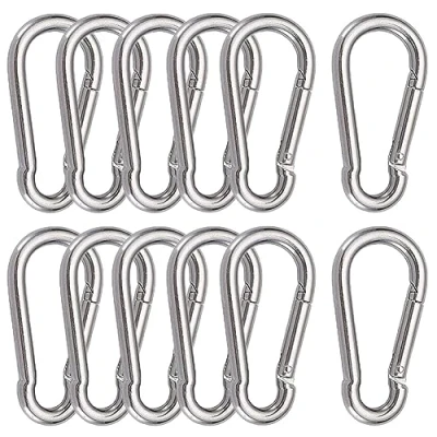 Imagen de 12 Piezas Mosqueton M6 Mosquetón Acero Inoxidable 304 Snap Hook Hebilla de Resorte para Colgar Gancho Fijo 60 x 6 mm