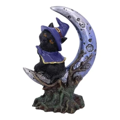 Imagen de Nemesis Now Sooky Witches Figura Familiar de Gato Negro y Luna Creciente 11,5 cm, Resina, Brujas, Sooky, Regalo Bruja, Fundido en la Mejor Pintado a