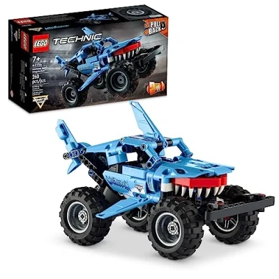 Imagen de LEGO Technic Monster Jam Megalodon 42134 Model Building Kit; A 2 in 1 Build for Kids Who Love Truck Toys; Will Racing This Cool Shark Vehicle; Ages 7+ (260 Pieces)