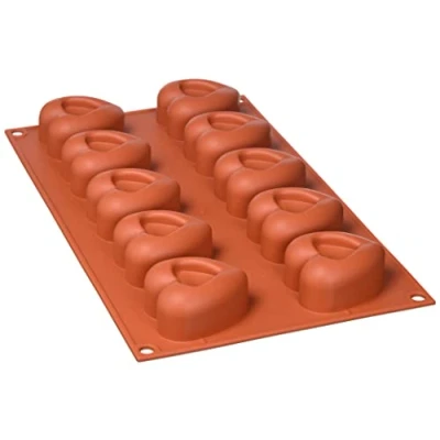 Imagen de Silikomart Molde de Silicona No. 10 Savarin en Forma corazón, marrón, M