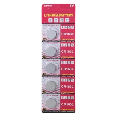 Imagen de CPAOWEHF 5 pilas de litio 3 V CR1632 para control remoto con luz LED, reloj juguete, CR1632, botón