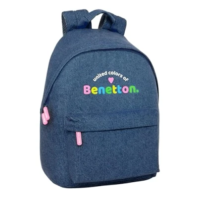 Imagen de Safta BENETTON DENIM Mochila Juvenil para Portátil 14.1&quot;, Ideal Jóvenes de Diferentes Edades, Cómoda y Versátil, Calidad Resistencia, 31x16x41 cm, Color Vaquera