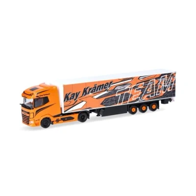 Imagen de herpa Camión Modelo DAF XG+ Semi Remolque de Caja Refrigerada Kay Krämer (Mecklemburgo Pomerania/Roggentin), Miniatura a Escala 1:87, Pieza colección, plástico