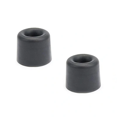 Imagen de sossai® 2 x Tope de Puerta NTS Model: Anke Alto: 24 mm Ø: 30 Color: Negro Para atornillar (incluye material fijación) Montaje en el suelo