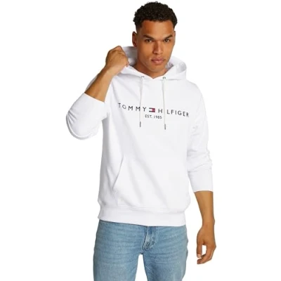 Imagen de Tommy Hilfiger Logo Hoody Mw0mw11599 Sudadera con Capucha, Blanco (White), 3XL Hombre