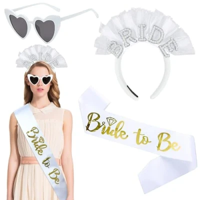 Imagen de LEMIEDUT Bride Diadema, Diademas Despedida de Soltera, Soltera Accesorios, Corona Bride, Complementos Banda Velo Novia Despedida, Team Fajas