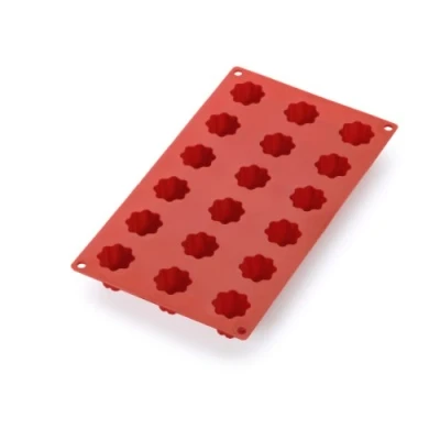 Imagen de Lékué Mini Molde Cannelé Bordelais silicona platino, Rojo, 18 cavidades