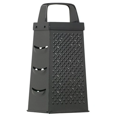 Imagen de KitchenCraft Rallador de Acero Inoxidable, Recubrimiento Antiadherente, Queso 4 Lados, 22.5 x 17.5 10 cm Negro