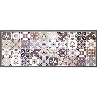 Imagen de oKu Tex Felpudo, Poliamida, Mosaico Marrón, 45 x 120 cm