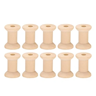 Imagen de SRMAN 10 carretes de hilo vacío madera, color natural, 29 mm x 23