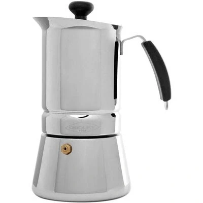 Imagen de Oroley Cafetera Italiana Arges Acero Inoxidable 6 Tazas Inducción, Vitrocerámica, Fuego y Gas Estilo Tradicional