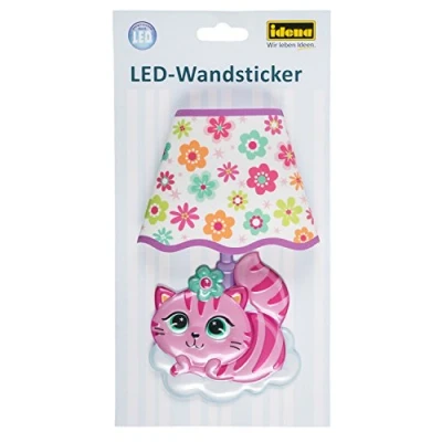 Imagen de Idena Adhesivo de pared LED, diseño gato, aprox. 21 x 13 cm, color Berlin 31258