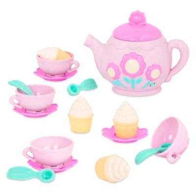 Imagen de PLAY Circle Juego de servicio té musical fiesta del tazas té, magdalenas y tetera con melodías sonidos para niños mayores 3 años (17 piezas)