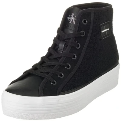 Imagen de Calvin Klein Jeans Bold Vulc FLATF High T ML FAD YW0YW01320, Zapatilla Vulcanizada Mujer, Negro (Black/Bright White), 38 EU