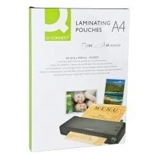 Imagen de Q Connect Fundas para plastificar en caliente (A4, 80 my, 216 x 303 mm, 100 unidades)