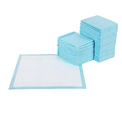 Imagen de FEANDREA 100 Almohadillas para Perros, 60 x cm, Superficie de Secado Rápido, Transpirables, 5 Capas a Prueba Fugas, Azul y Blanco PTD60B
