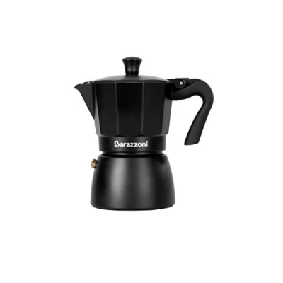 Imagen de Barazzoni la Cafetera Deluxe, 3 Tazas, Aluminio, Negro, 8.6 x 14.5 15.6 cm