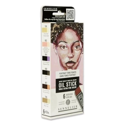 Imagen de Sennelier Juego de 6 mini barras aceite, colores oscuros, N130116.02