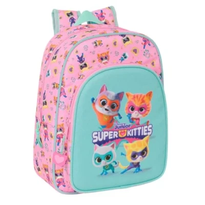 Imagen de Safta SUPERKITTIES Mochila Escolar Infantil Animada, Niño, Infantil, Adaptable a Carro, Ideal para Niños en Edad Escolar, Cómoda y Versátil, Calidad Resistencia, 26x11x34 cm