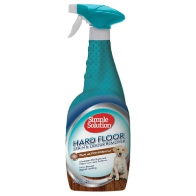 Imagen de Simple Solution Removedor de Manchas y Olores Mascotas para Pisos Duros, Limpiador Doble Acción Duros Sellados 3 Ltrs (4 x Pack)