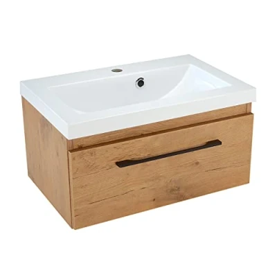 Imagen de paplinskimoebel Mueble de baño con armario y lavabo hierro fundido mineral (60 x 39 32 cm)