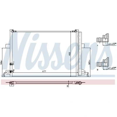 Imagen de NISSENS 940225 Condensador con secador Aluminio 677 R 134 a VOLKSWAGEN: Amarok Pick up