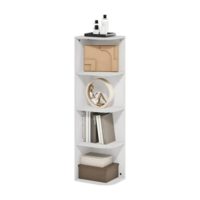 Imagen de Furinno Pasir Biblioteca de 4 Niveles con Esquina, Blanco