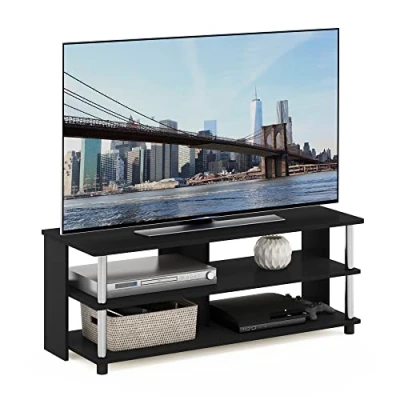 Imagen de Furinno Sully Soporte 3 Niveles para TV, Madera de ingeniería, Americano/Acero Inoxidable