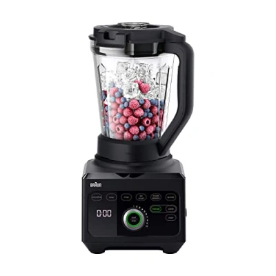 Imagen de Braun Batidora PowerBlend JB 9040 de Válvula Triangular, 10 Ajustes Velocidad Manual + Botón Pulse, Motor 1600W, Vaso 2L, Fácil Limpiar, Negra