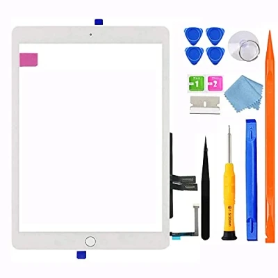 Imagen de JPUNG Digitalizador para iPad 6ª generación 2018, A1893 A1954 6 Pantalla táctil 9.7 pulg, con botón de inicio, kit reparación completo