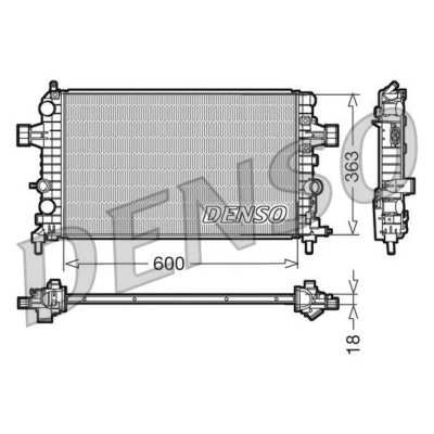 Imagen de DENSO DRM20103 Radiador, refrigeración del motor Aluminio 600 363 18 OPEL: Astra G CC, Zafira B, H GTC