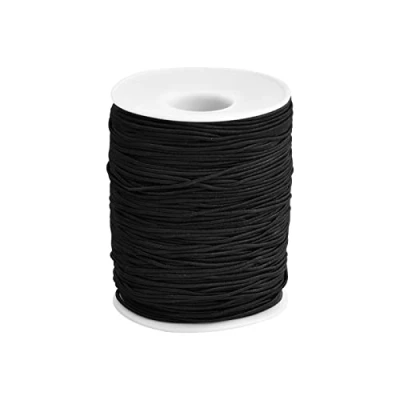 Imagen de Corda Elastica 1mm 100M Cordón de Pulsera Cuerda Elástica para Hacer Pulseras,Goma Elastico Pulseras Hilo Cuentas/Manualidades DIY/Joyería/Collar (Negro)