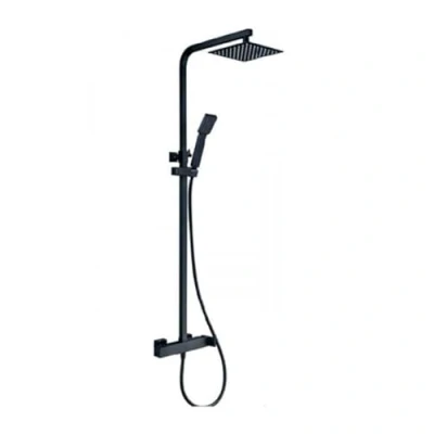 Imagen de IMEX Columna de ducha Conjunto Monomando Baño Serie Fiyi Negro Mate BDF016/NG