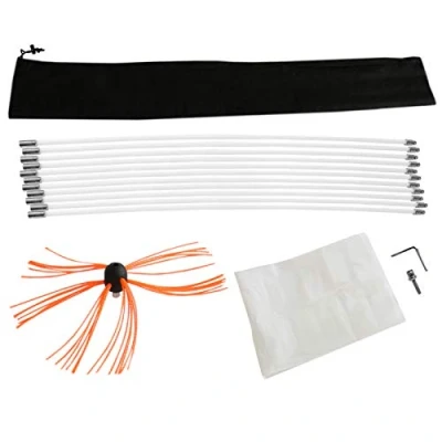 Imagen de Deshollinador Cepillo Nylon 11M Kit Flexibles 11 Varillas de Chimeneas 7M 8M 9M 10M 12M 20M Leña Limpia