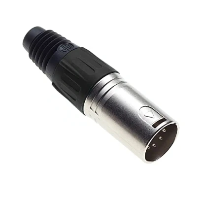 Imagen de Keple Enchufe XLR De 5 Polos, Negro Macho para Micrófono Audio DMX, Adaptador Mellado, Conector Construcción Metálica con Carcasa Plástico