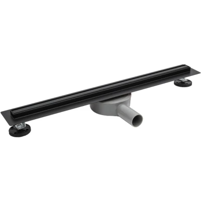 Imagen de BALNEO Canal de Ducha, Desagüe 70cm Suelo Negro Acero Inoxidable, Panel Estrecho 14mm, Juego Completo, Bajo 57mm, Ducha Proline Delgado y