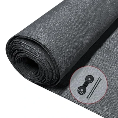 Imagen de VOUNOT Malla Sombreo y Ocultación 1.8x10m, Valla Privacidad 150 g/m² HDPE Protección UV, Red de Sombra con Clips Bridas, para Jardín, Huerto, Balcón, Antracita