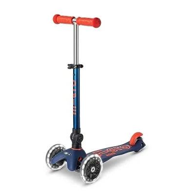 Imagen de Patinete 3 Ruedas Mini Micro Deluxe Azul Marino Plegable LED