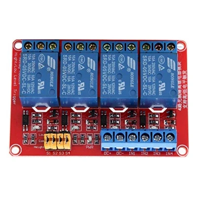 Imagen de Módulo de relé 4 canales Disparo arriba/abajo con optoacoplador 5V / 12V 24V(5V)