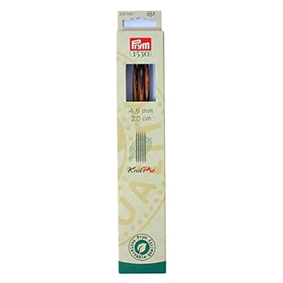 Imagen de Prym Agujas de Tejer Natural Color, 20 cm, 4,50 mm, Madera, Multicolor, 4,5 mm