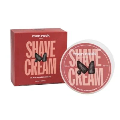 Imagen de Men Rock Black Pomegranate Shave Cream for a Classy Wet Shaving Experience, Deeply Hydrates and Nourishes Skin, Spicy pepper Fragrance 100ml