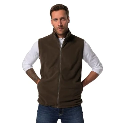 Imagen de JP1880 Grosse GRÖSSEN BIS ZIPP Pockets Saumtunnel Chaleco, Hombre, Talla: 3XL, Hazelnut