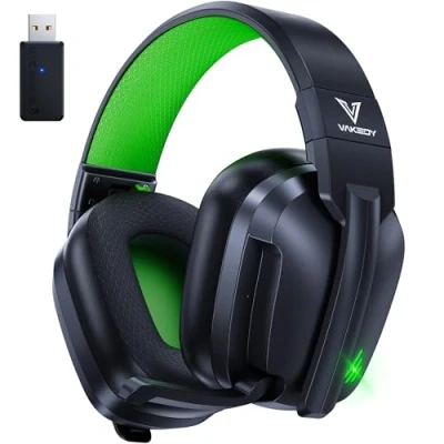 Imagen de Vakedy Auriculares inalámbricos para Juegos PC/PS4/PS5/Mac,PS5 con micrófono Bluetooth USB, cancelación de Ruido, 50H + duración