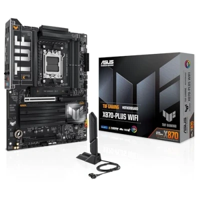 Imagen de ASUS TUF Gaming X870 PLUS WiFi Placa Base AMD ATX, 16+2+1(80A) etapas de Potencia, DDR5, PCIe 5.0 Compatible con GPU última generación, 4X M.2, 7, USB4, USB 20 Gbps PD Fast Charge